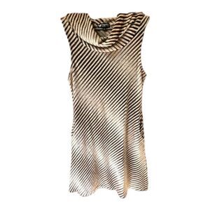 PAPILLON Sleeveless Cowlneck RETRO Striped Midi dress.